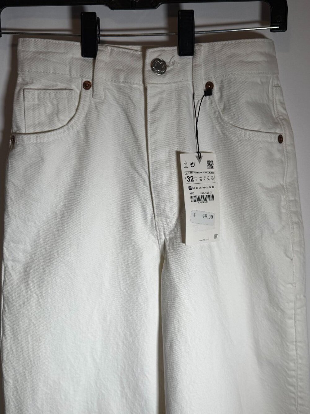 Zara jeans, wide leg, white, size 0